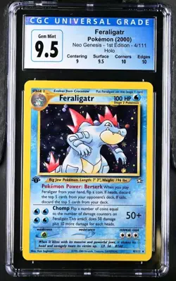 Feraligatr 1st Edition Holo Rare Neo Genesis Pokemon 4/111 CGC 10 GEM MINT - Image 1