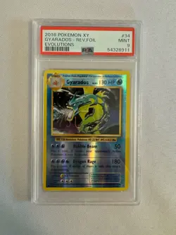 2016 Pokemon - Gyarados Reverse Holo Rare - XY Evolutions 34/108 - PSA 9 MINT! - Image 1