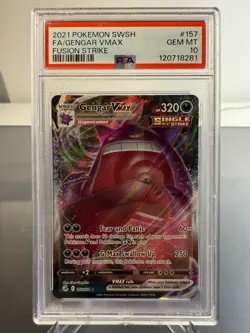 Pokemon TCG PSA 10 Gem MINT Gengar VMax 157/264 Fusion Strike English - Image 1