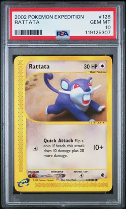 2002 POKEMON EXPEDITION #128 RATTATA PSA 10 - Image 1
