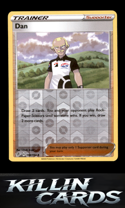 Reverse Holofoil Dan 158/192 Pokemon Uncommon SWSH02: Rebel Clash Card NM - Image 1