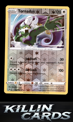 Reverse Holofoil Tornadus 142/185 Pokemon Holo Rare SWSH04: Vivid Voltage Card N - Image 1