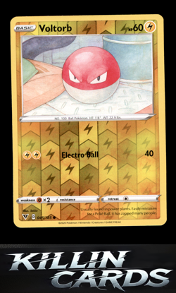 Reverse Holofoil Voltorb 045/185 Pokemon Common SWSH04: Vivid Voltage Card NM - Image 1