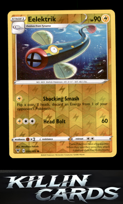 Reverse Holofoil Eelektrik 058/185 Pokemon Uncommon SWSH04: Vivid Voltage Card N - Image 1