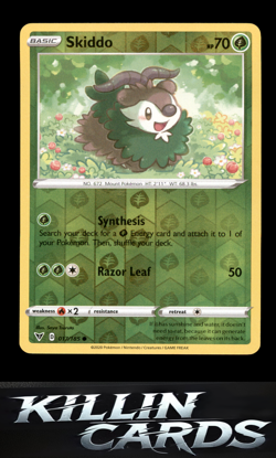 Reverse Holofoil Skiddo 017/185 Pokemon Common SWSH04: Vivid Voltage Card NM - Image 1