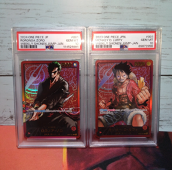 One Piece Card Game Luffy ST01-001 Zoro OP01-001 Leader PSA10 GEM MINT Set Japan - Image 1