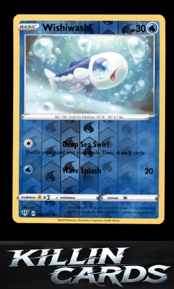 Reverse Holofoil Wishiwashi 050/189 Pokemon Common SWSH03: Darkness Ablaze Card - Image 1