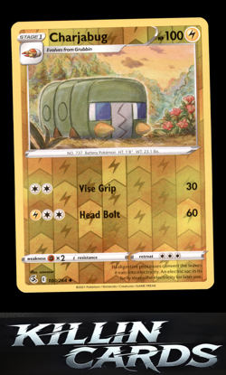 Reverse Holofoil Charjabug 100/264 Pokemon Uncommon SWSH08: Fusion Strike Card N - Image 1