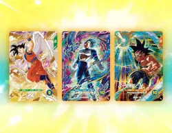 Dragon Ball Super Divers Promo Card 3-Card Set Son Goku, Vegeta, Bardock - Image 1