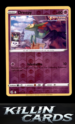 Reverse Holofoil Dreepy 128/264 Pokemon Common SWSH08: Fusion Strike Card NM - Image 1