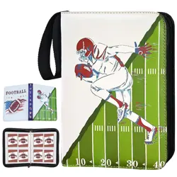 Football Card Binder 400 Pockets， Fit 400 Cards with 50 Sleeves 4-Pocket Page... - Image 1