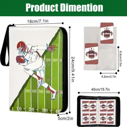 Football Card Binder 400 Pockets， Fit 400 Cards with 50 Sleeves 4-Pocket Page... - Image 2