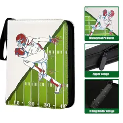 Football Card Binder 400 Pockets， Fit 400 Cards with 50 Sleeves 4-Pocket Page... - Image 5