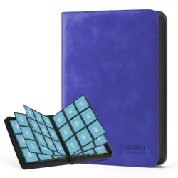 Trading Card Binder, 9 Side Loading Pocket Card Album Hold Up to 540 Cards, Z... - Image 1