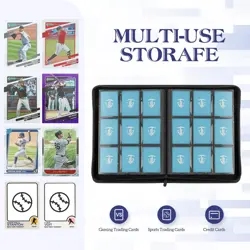 Trading Card Binder, 9 Side Loading Pocket Card Album Hold Up to 540 Cards, Z... - Image 4