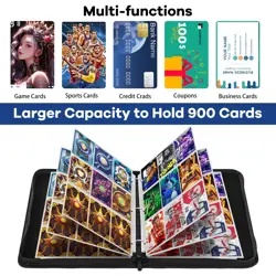 Card Binder 9 Pocket Premium Zip Trading Card Binder 900 Double Sided Pocket ... - Image 2