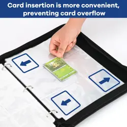 Card Binder 9 Pocket Premium Zip Trading Card Binder 900 Double Sided Pocket ... - Image 5