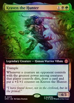 Kraven the Hunter (Extended Art) Marvel's Spider-Man NM MTG Foil - Image 1