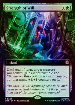 Strength of Will (Extended Art) Marvel's Spider-Man NM MTG Foil - Image 1