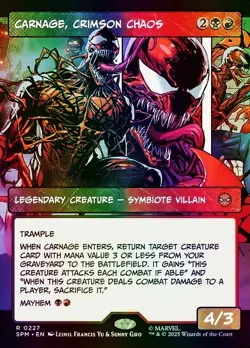 Carnage, Crimson Chaos (Borderless) Marvel's Spider-Man NM MTG Foil - Image 1