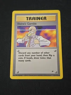 Blaine's Gamble 121/132 Gym Heroes RegularWOTC Vintage 2000 Pokemon TCG LP - Image 1