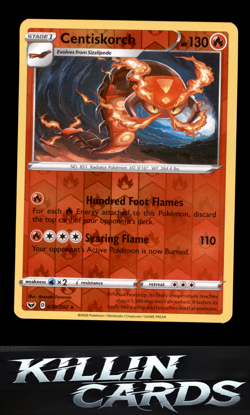 Reverse Holofoil Centiskorch 039/202 Pokemon Rare SWSH01: Sword & Shield Base Se - Image 1