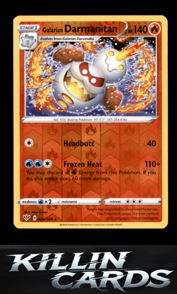 Reverse Holofoil Galarian Darmanitan (28) 028/189 Pokemon Rare SWSH03: Darkness - Image 1