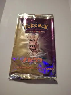 Pokemon TCG 1st Ed. Neo Destiny Booster Pack Open/Empty Noctowl No Cards - Image 1