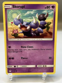 Pokemon Double Print Misprint Error Skorupi 54/156 Sm-Ultra Prism Regular - Image 2