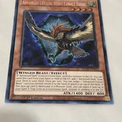 Yugioh BLCR-EN015 Advanced Crystal Beast Cobalt Eagle Secret Rare 1st Card Ed - Image 4