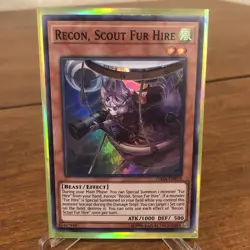 Yugioh DASA-EN015 Recon Scout Fur Hire Super Rare Holo Foil Card TCG Konami LP - Image 1