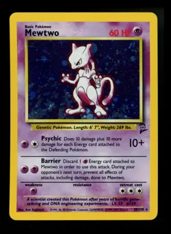 Mewtwo 10/130 Base Set 2 2000 Holo Rare WOTC Pokemon Card TCG - Image 1