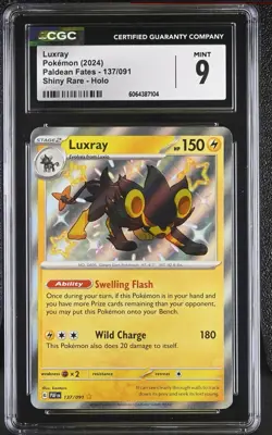 Luxray 137/091 Shiny Rare Pokemon Card Paldean Fates TCG Cgc Psa - Image 1