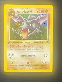 Pokemon TCG COSMOS Aerodactyl Prerelease Promo Holo Foil European - With SWIRL! - Image 1
