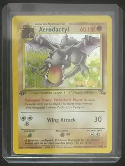 Pokemon TCG COSMOS Aerodactyl Prerelease Promo Holo Foil European - With SWIRL! - Image 5