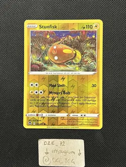 Pokemon Silver Tempest - Stunfisk - 055/195 - Reverse Holo - M/NM - Image 1