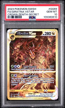 2023 POKEMON SWORD & SHIELD CROWN ZENITH SECRET FULL ART/GIRATINA VSTAR PSA 10 - Image 1