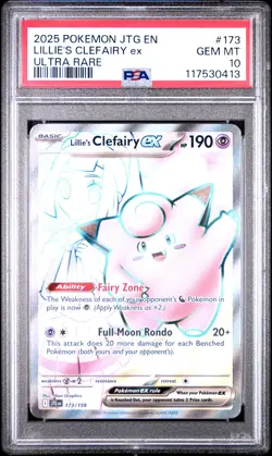 2025 POKEMON JTG EN-JOURNEY TOGETHER ULTRA RARE #173 LILLIE'S CLEFAIRY EX PSA 10 - Image 1