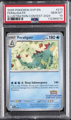 2025 POKEMON SVP EN-SV BLACK STAR PROMO #213 FERALIGATR PSA 10 - Image 1