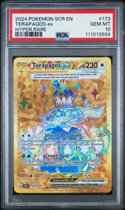 2024 POKEMON SCR EN-STELLAR CROWN HYPER RARE #173 TERAPAGOS EX PSA 10 - Image 1