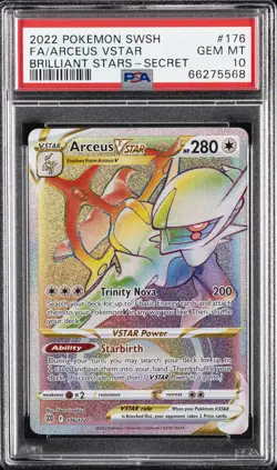 2022 POKEMON SWORD & SHIELD BRILLIANT STARS SECRET FULL ART/ARCEUS VSTAR PSA 10 - Image 1