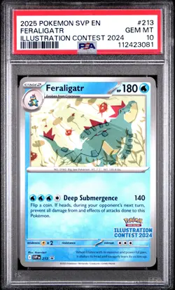 2025 POKEMON SVP EN-SV BLACK STAR PROMO #213 FERALIGATR PSA 10 - Image 1