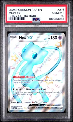 2024 POKEMON PAF EN-PALDEAN FATES SHINY ULTRA RARE #216 MEW EX PSA 10 - Image 1