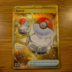 Pokemon TCG Switch 206/165 Scarlet Violet 151 Hyper Rare Gold - Image 1