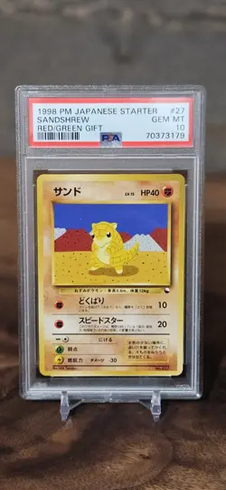 1998 Pokemon Japanese Starter Red Green Gift Set #27 Sandshrew PSA 10 - Image 1