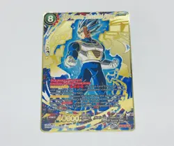 SS8 Vegeta Unbridled Power Dragon Ball Z Metal Gold Etched Art Trading Card Tc1 - Image 1