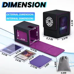 Card Deck Box for MTG with Commander Display for 100+ Double Sleeved Cards - Image 3