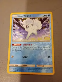 Pokemon Alolan Vulpix TCG Reverse Holo Card 39/236 Cosmic Eclipse Set - Image 1