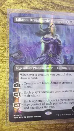 Liliana, Dreadhorde General (Borderless) (Mana Foil) Foundations Foil - Image 2