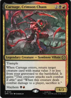 Carnage, Crimson Chaos R Marvel's Spider-Man 125 NM Normal MTG - Image 1